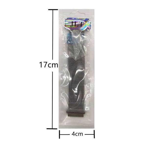 20mm Universal JLT milanese urrem i rustfrit stål - Sort