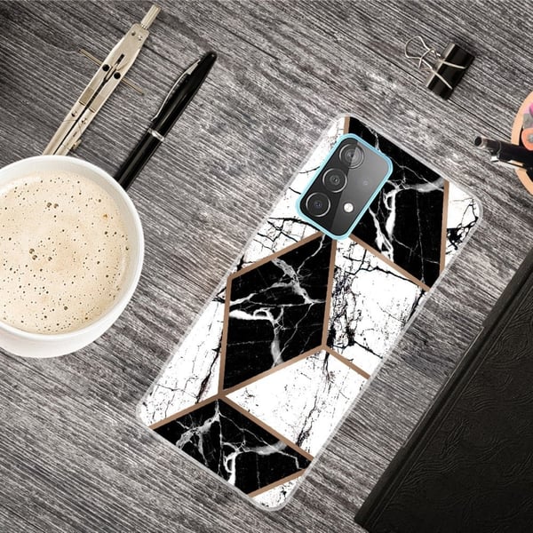 Marmormotiv Samsung Galaxy A13 4G skal - Svart Och Vit Diamant