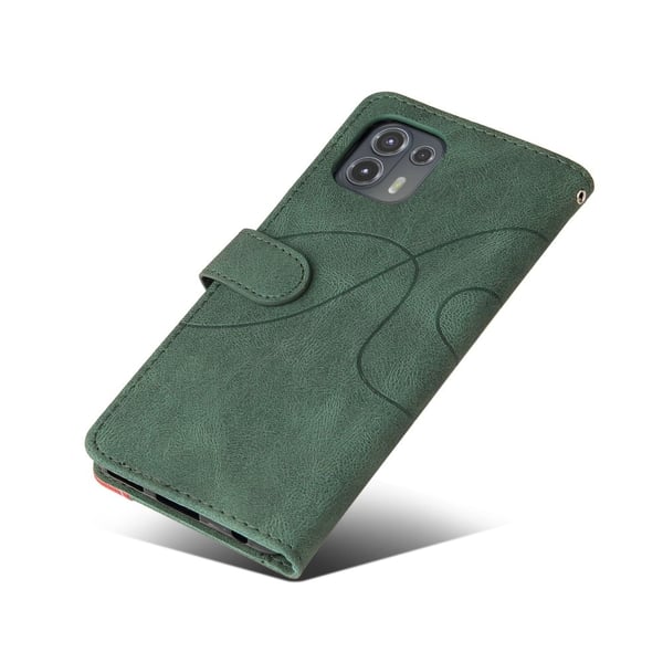 Teksturert læretui med stropp for Motorola Edge 20 Lite - Grønn