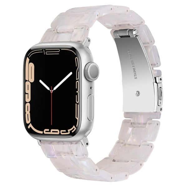 Apple Watch (45mm) hartsityylinen kellonhihna - Simpukka Valkoinen