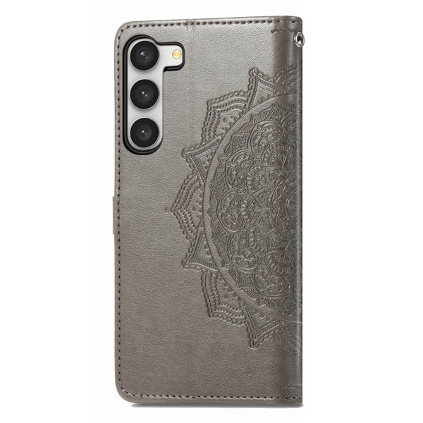 Mandala Samsung Galaxy S23 Plus Flip Fodral - Grå