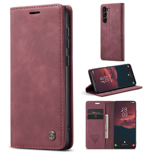 CaseMe Samsung Galaxy S23 Plus Vintage Etui - Vinrød