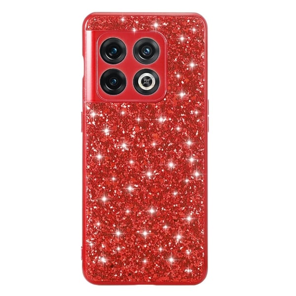 Glitter OnePlus 10T / Ace Pro Suojakotelo - Punainen