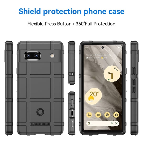 Rugged Shield Suojakotelo Google Pixel 7a - Musta