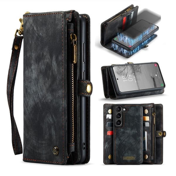 CaseMe Samsung Galaxy S23 Plus Zipper Lompakko - Musta