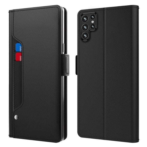 Phone Etui med Make-up Mirror og Slick Design til Samsung Galaxy S23 Ultra - Svart