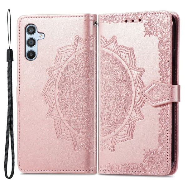 Mandala Samsung Galaxy A54 Läppäkotelo - Ruusukulta