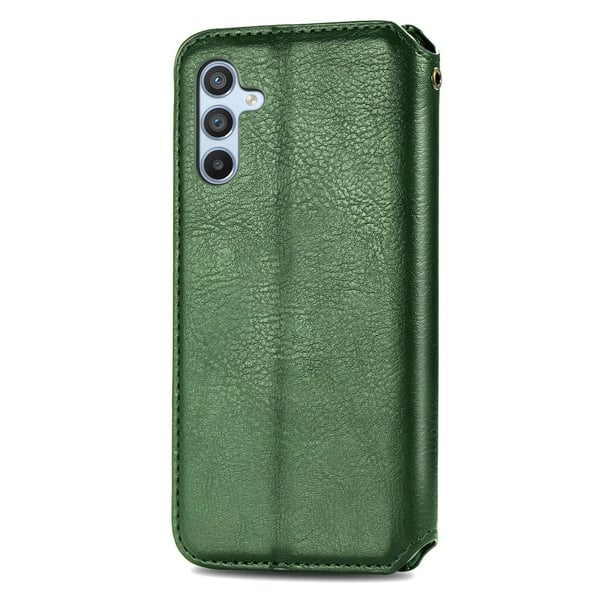 Læretui med A Stilfull Rhombus Imprint til Samsung Galaxy A54 - Grønn
