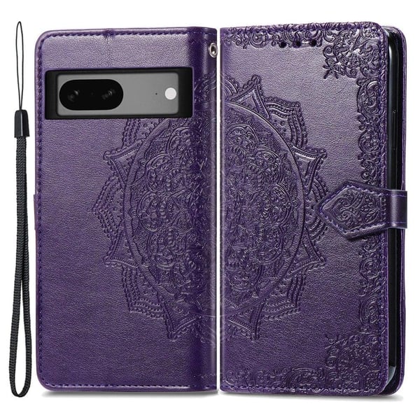 Mandala Google Pixel 7a Läppäkotelo - Violetti