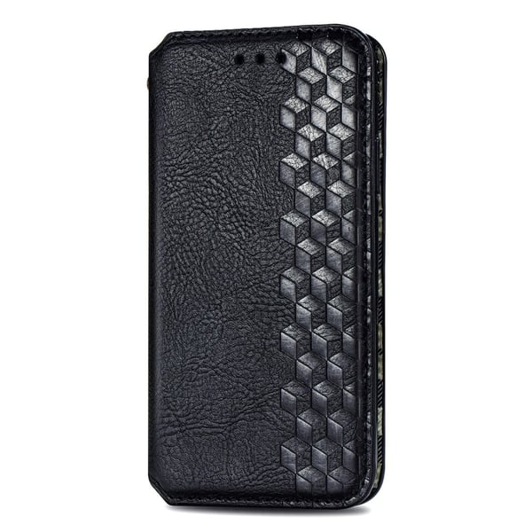 Nahkakotelo With A Stylish Rhombus Imprint For Google Pixel 7 Pro - Musta
