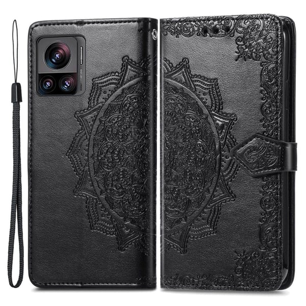 Mandala Motorola Edge 30 Ultra / X30 Pro Flip Etui - Sort