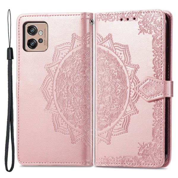 Mandala Motorola Moto G32 Flip Etui - Rødguld