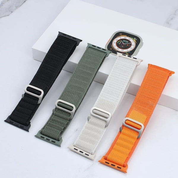 Apple Watch Series 8 (45 mm) / Watch Ultra klockarmband i nylon - Grön