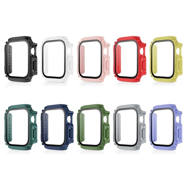 Apple Watch Series 8 (41mm) protective cover with tempered glass - White