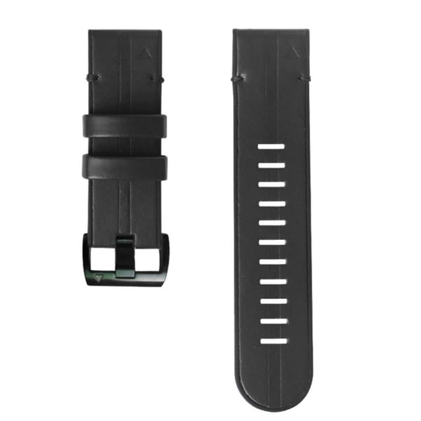Garmin Fenix 6X / 5X Plus / 3 ægte læder + silikone urrem - Sort