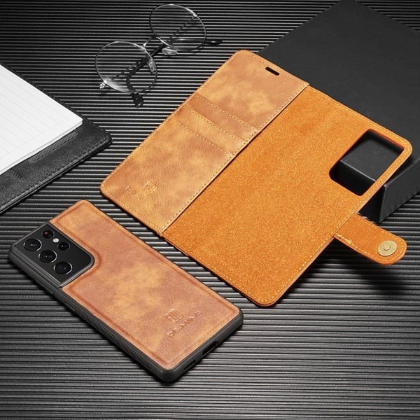 DG.MING Samsung Galaxy S21 Ultra 2-i-1 tegnebogstaske - Brun