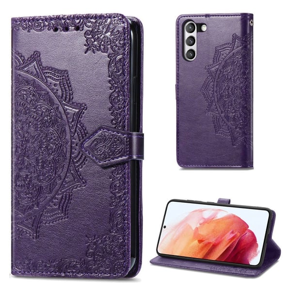 Mandala Samsung Galaxy S21 FE Flip Etui - Lilla Mandala Samsung Galaxy S21 FE Flip Etui - Lilla