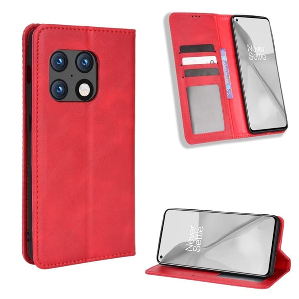 Bofink Vintage OnePlus 10 Pro Læretui - Rød Bofink Vintage OnePlus 10 Pro Læretui - Rød
