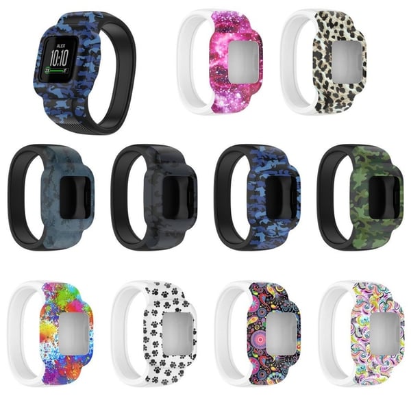 Garmin Vivofit Jr 3 urrem i silikone med cool mønster - Farverig Blomst / Størrelse: L