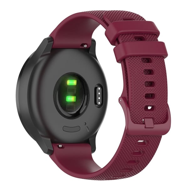 20 mm klokkerem i silikon med rutenettstruktur for Garmin Watch - Vinrød