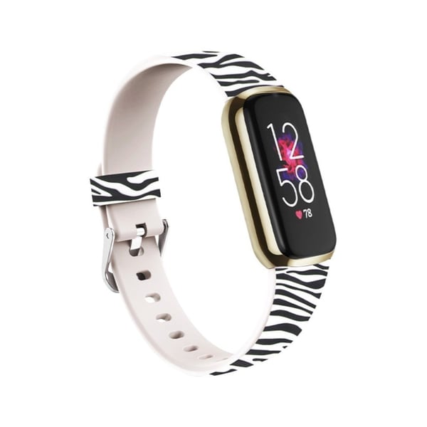 Fitbit Luxe stilfull silikonklokkerem med mønster - Sebra Mønster / Størrelse: L