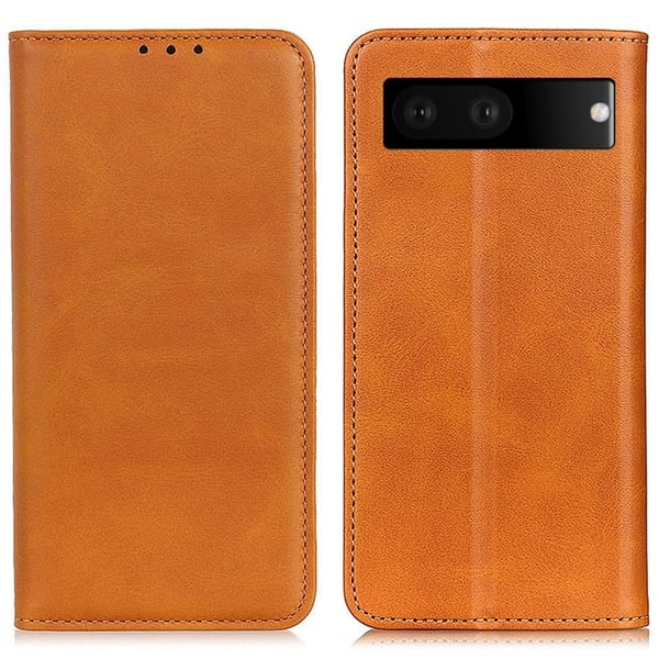 Google Pixel 7 lompakkokotelo, aitoa nahkaa - Ruskea
