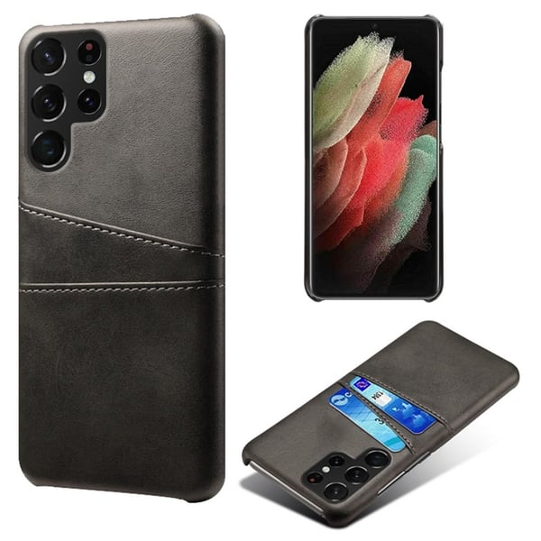 Dual Card Samsung Galaxy S22 Ultra cover - Sort
