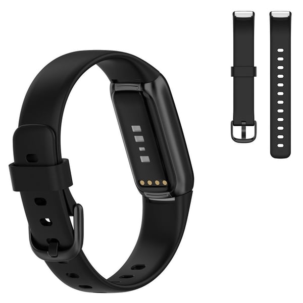 Fitbit Luxe yksinkertainen silikonikellon hihna - Musta / Koko: L