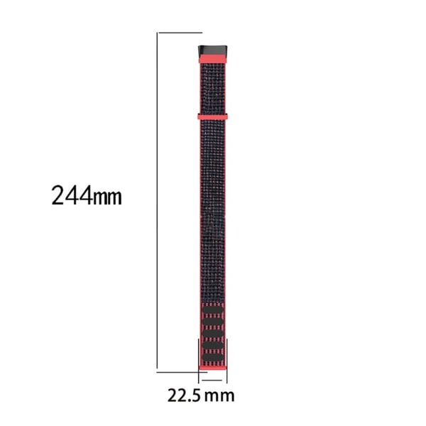 Elastisk klokkerem i nylon Fitbit Charge 5 - Svart / Rød