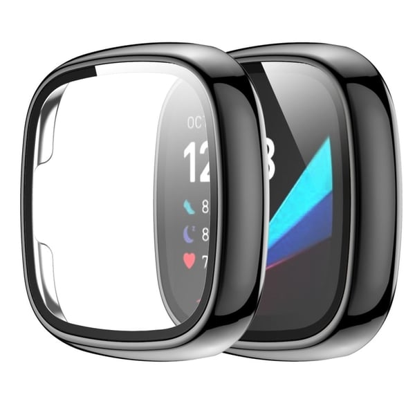 Fitbit Sense / Versa 3 galvaniseringsdeksel med herdet glass - Grå