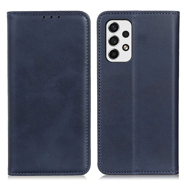 Flip Etui med Pung i ægte Læder til Samsung Galaxy A53 5G - Blå