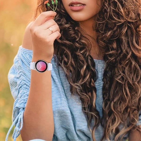 Elastisk strikket klokkerem til Samsung Galaxy Watch - Hvit