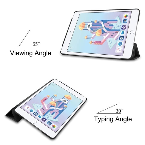 iPad Mini (2019) tri-fold nahkainen suojakotelo - Musta