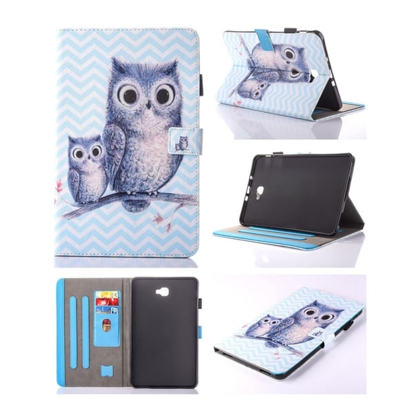 Samsung Galaxy Tab A 10.1 (2016) læder-etui - Sød ugle