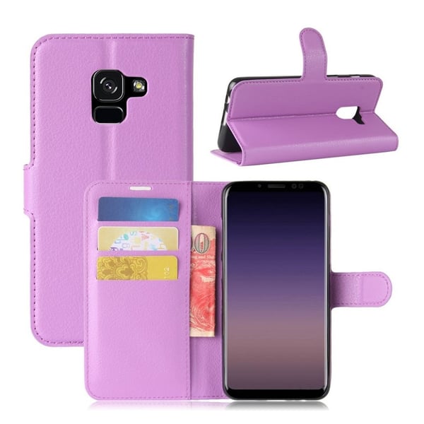 Samsung Galaxy A8 (2018) Etui laget av kunstlær og silikon - Lilla