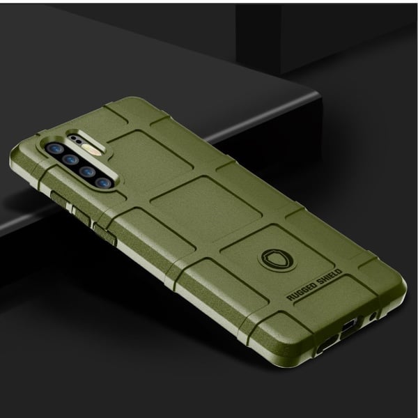 Huawei P30 Pro solidt gitter tekstur etui - Army Grøn