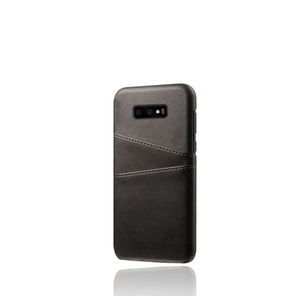 Samsung Galaxy S10e dobbelt kortholder læderetui - Sort