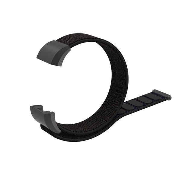 Fitbit Charge 2 klokkereim av nylon med borrelås - matt svart