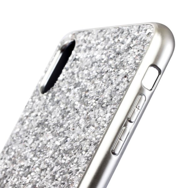 Glitter iPhone Xs Max skal - Silver/Grå