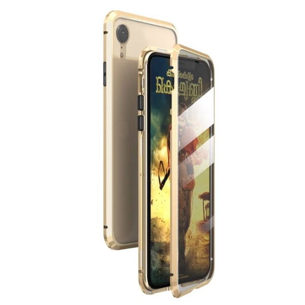 iPhone Xr Magnetisk Absorberende Glass Etui - Gull