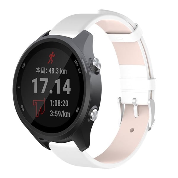 Garmin Forerunner 245 ægte læderurrem - hvid Garmin Forerunner 245 ægte læderurrem - hvid