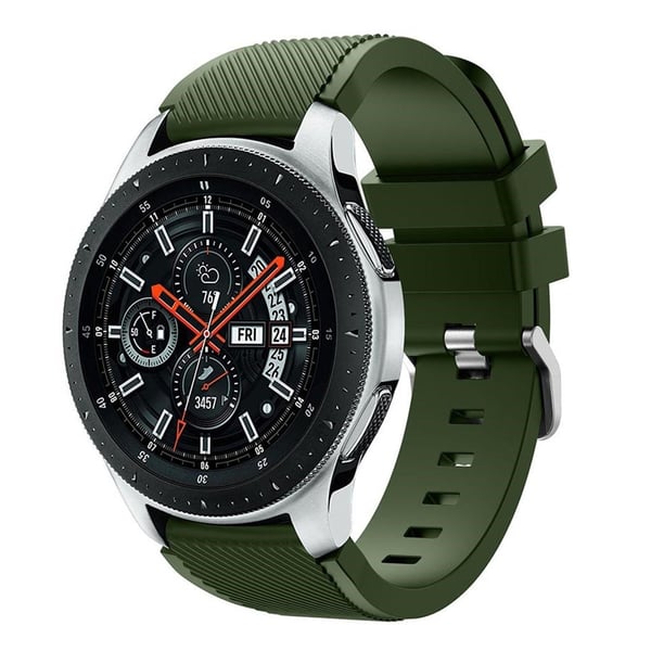 Samsung Galaxy Watch 46mm klokkereim av silikon med tvill tekstur - militær grønn