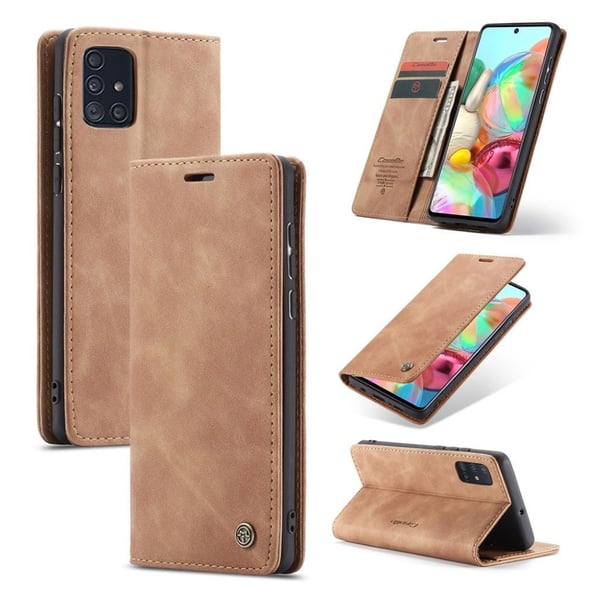 CaseMe Samsung Galaxy A71 Vintage Etui - Brun