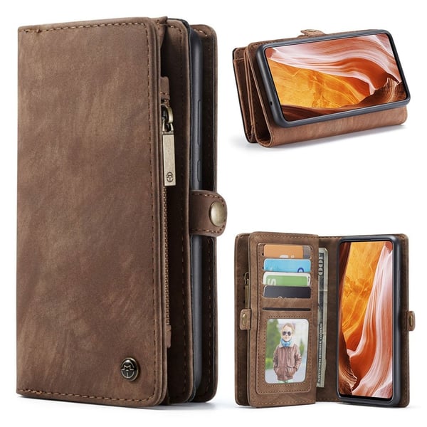 CaseMe Samsung Galaxy A71 Glidelås Lommebok - Brun