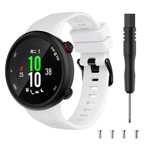 Garmin Forerunner 45S holdbar black Spænde silikone Urrem - Hvid