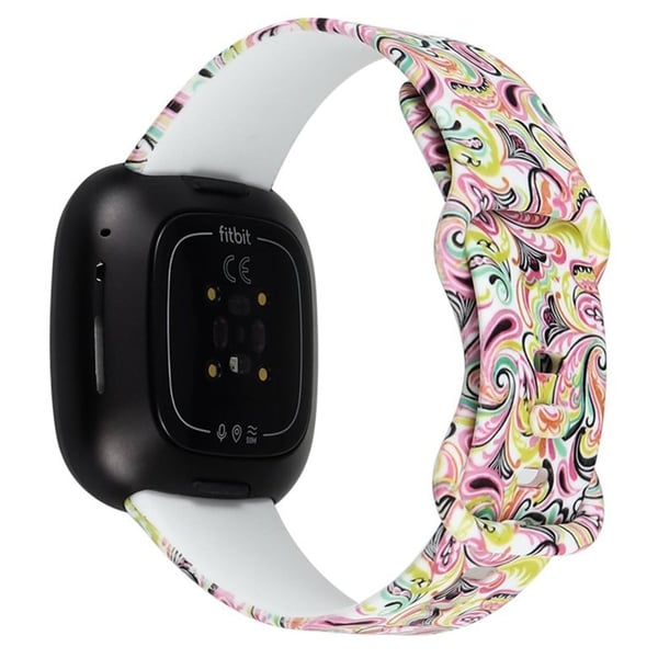 Fitbit Sense 2 / Versa 4 urrem i silikone med cool mønster - Lyserødt Blomstermønster