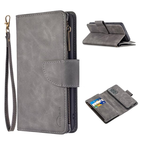 Premium Wallet Huawei P40 Pro Etui - Grå