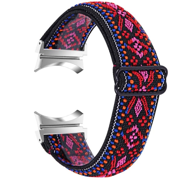 Samsung Galaxy Watch 5 / 4 elastisk nylon urrem - Rødt Tribal Blomstermønster