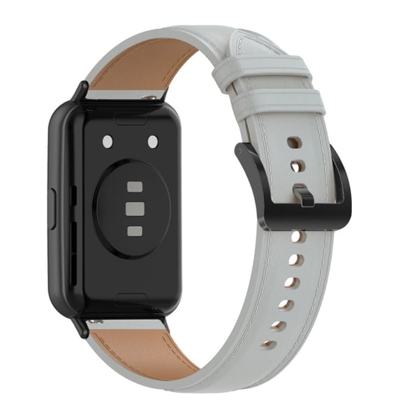 Huawei Watch Fit 2 klokkerem i ekte skinn - Grå