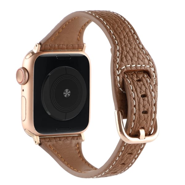 Apple Watch Series 8 (41mm) urrem i ægte læder - Brun